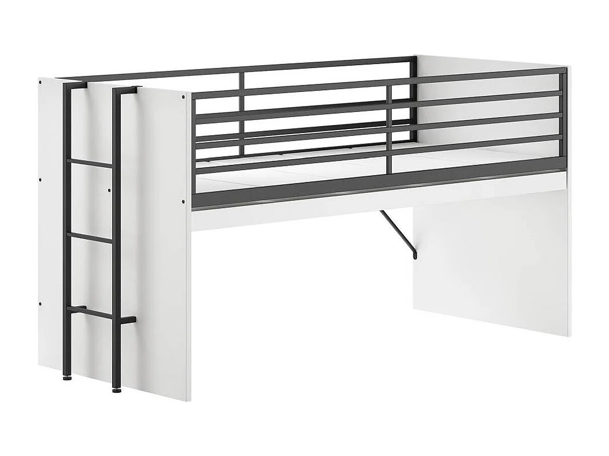 Lettino a mezza altezza 90x200 rete a doghe inclusa Vipack Sam Bianco