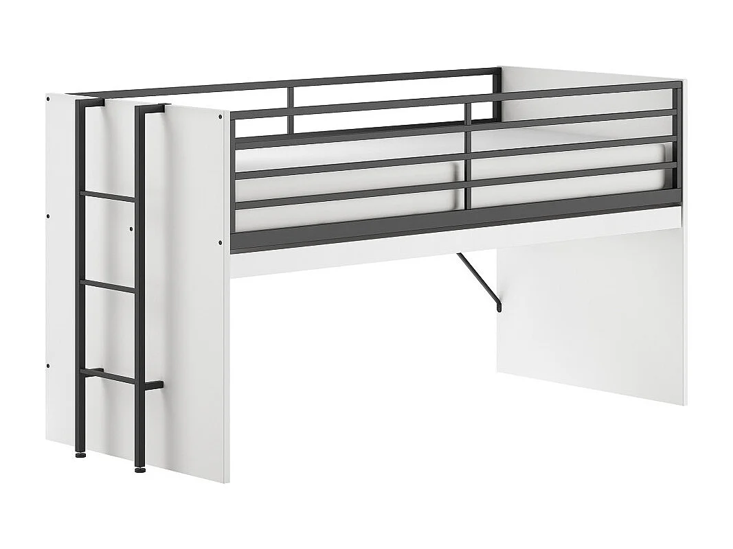 Lettino a mezza altezza 90x200 rete a doghe inclusa Vipack Sam Bianco