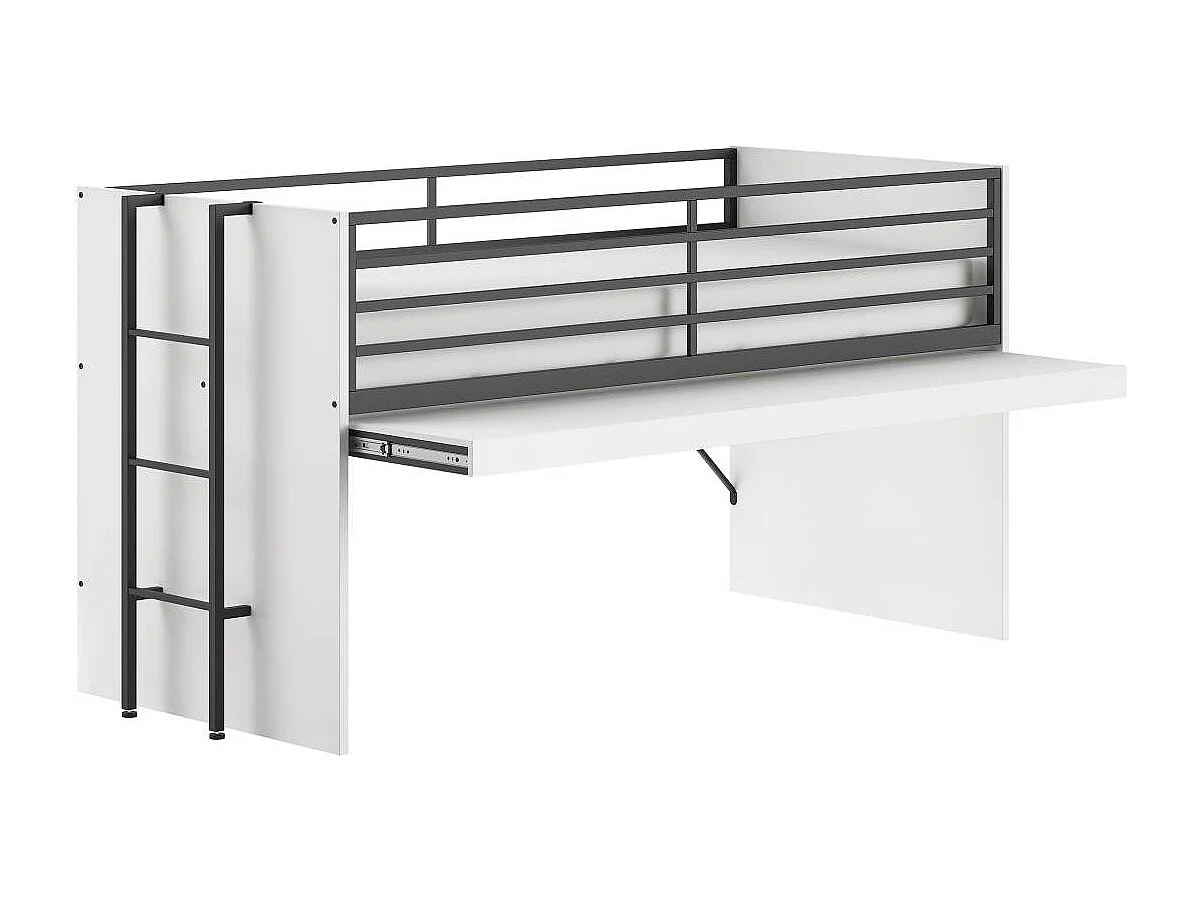 Lettino a mezza altezza 90x200 rete a doghe inclusa Vipack Sam Bianco