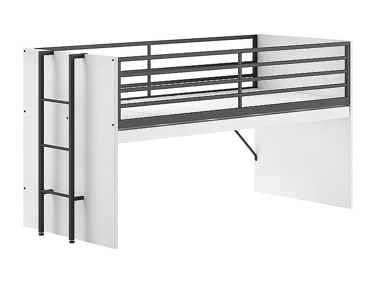 Lit mi-hauteur 90x200 sommier inclus Sam Blanc