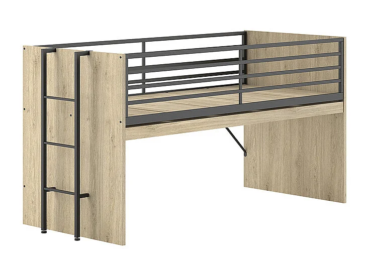 Lit mi-hauteur 90x200 sommier inclus Sam Bois