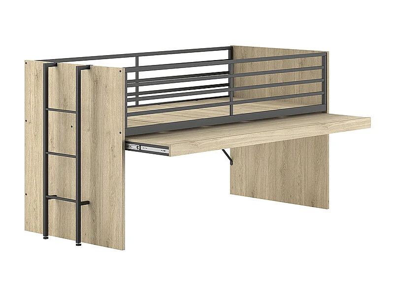 Lit mi-hauteur 90x200 sommier inclus Sam Bois