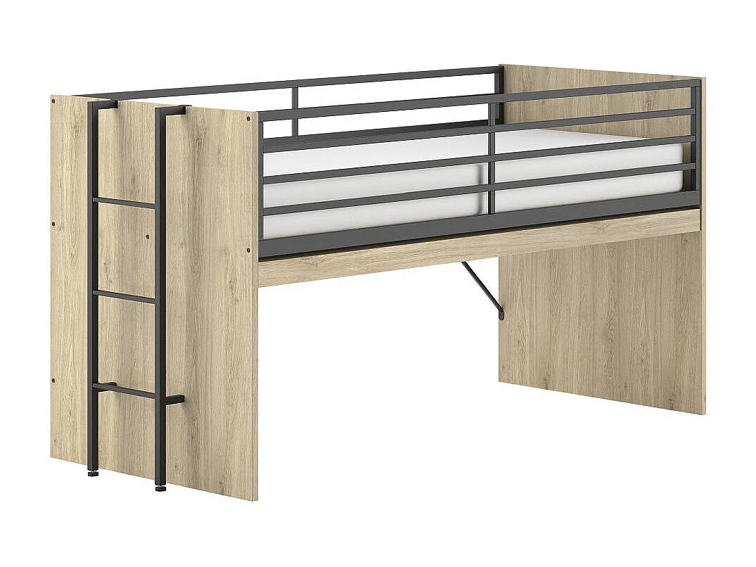 Lettino a mezza altezza 90x200 rete a doghe inclusa Vipack Sam Legno