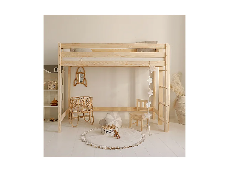 Lit mi-hauteur 90x190 sommier inclus Anaëlle Bois