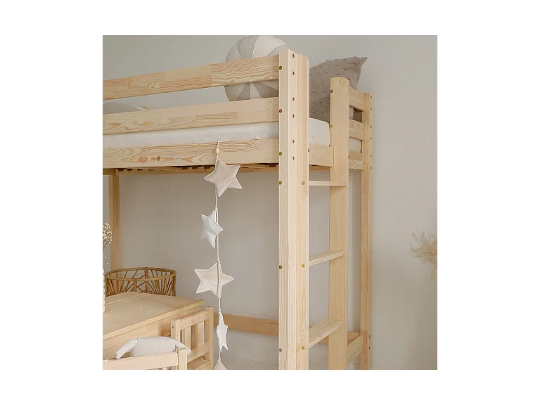 Lit mi-hauteur 90x190 sommier inclus Anaëlle Bois