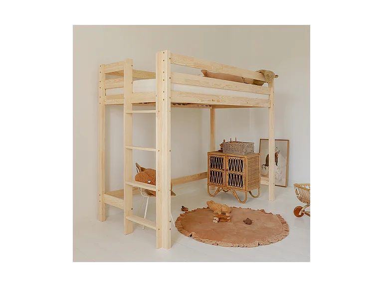 Lit mi-hauteur 90x190 sommier inclus Anaëlle Bois