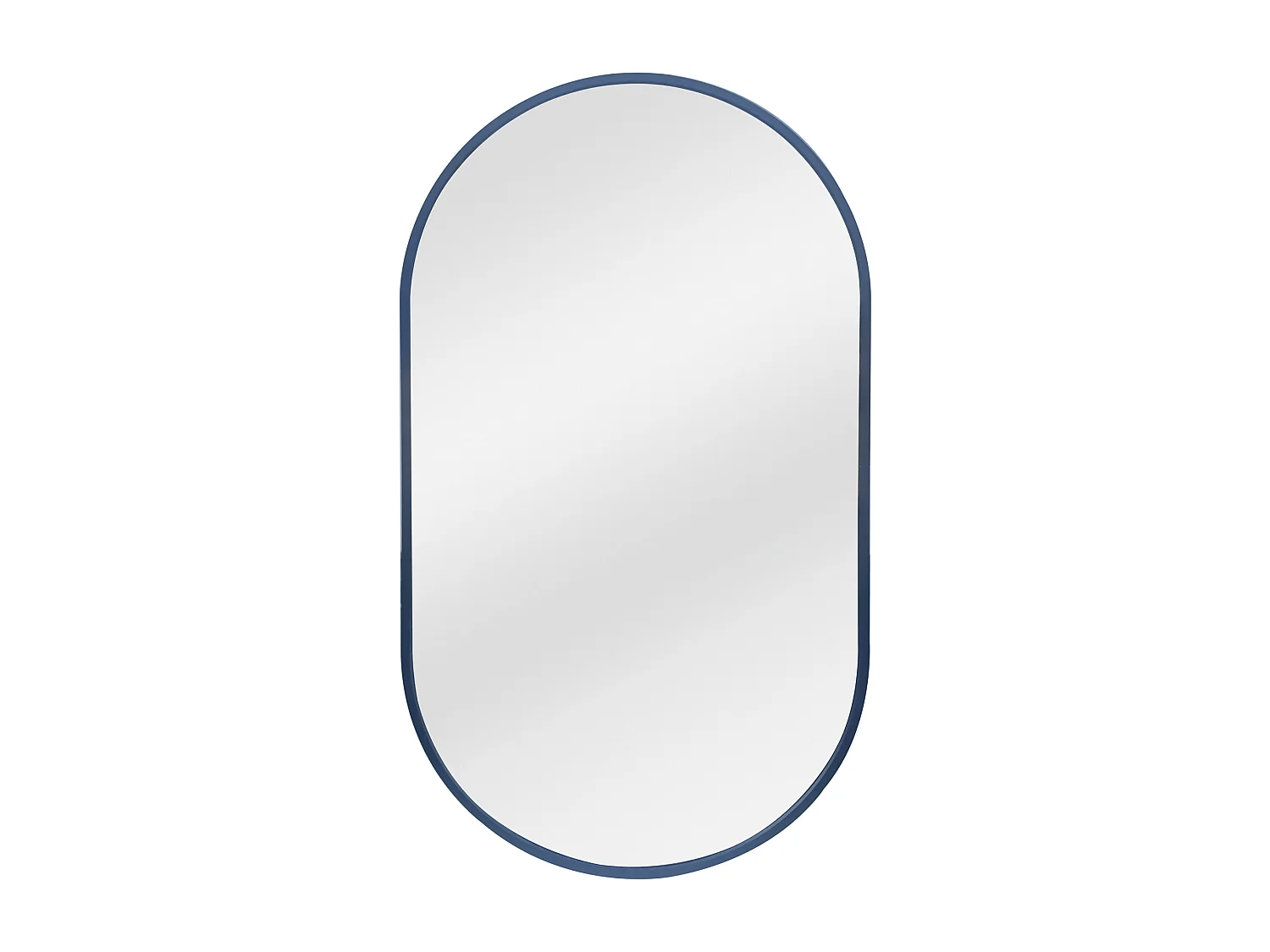 Miroir ovale en aluminium - L. 40 x H. 70 cm - Noir - INARA