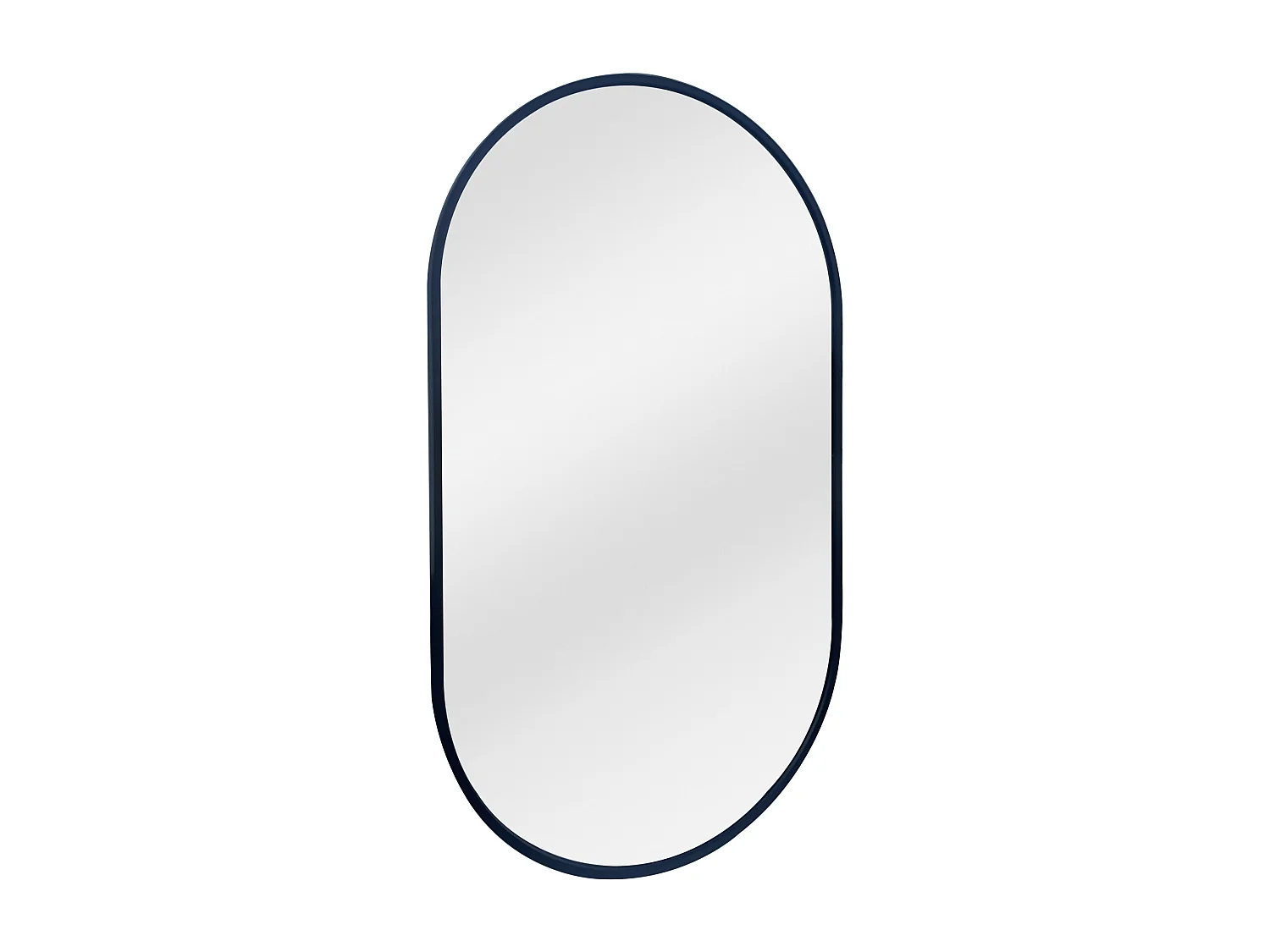 Miroir ovale en aluminium - L. 40 x H. 70 cm - Noir - INARA