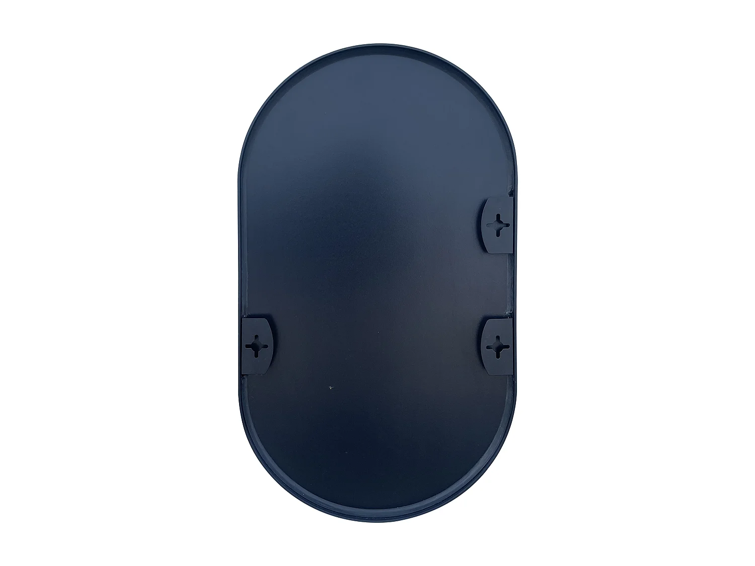 Miroir ovale en aluminium - L. 40 x H. 70 cm - Noir - INARA