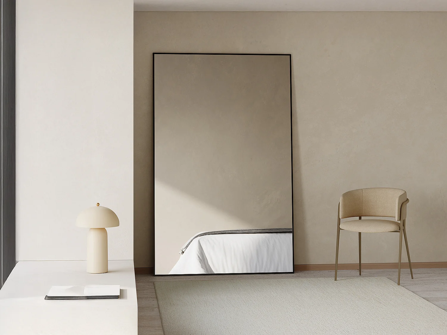 Grand miroir rectangle en aluminium L. 120 x H. 190 cm - Noir - MYRA