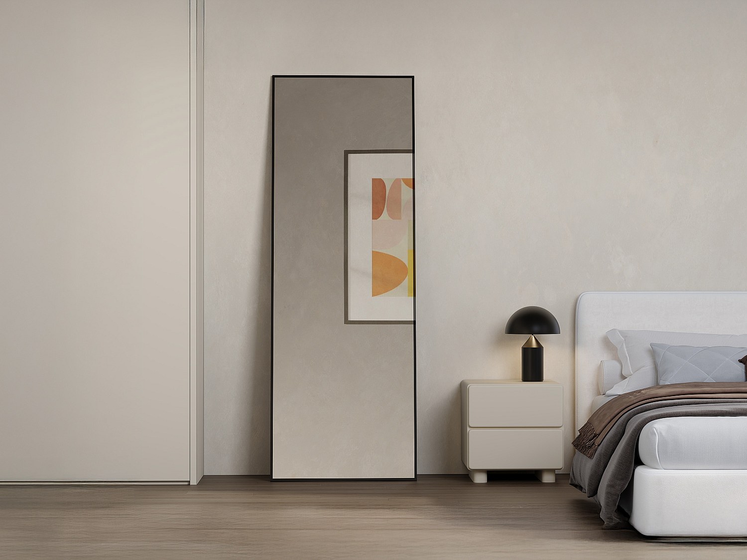 Großer rechteckiger Spiegel aus Aluminium B. 70 x H. 200 cm - Schwarz - MYRA