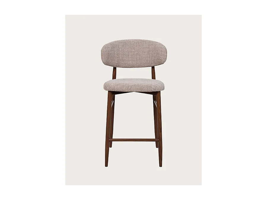 Kerin - Chaise de bar en tissu et pieds métal