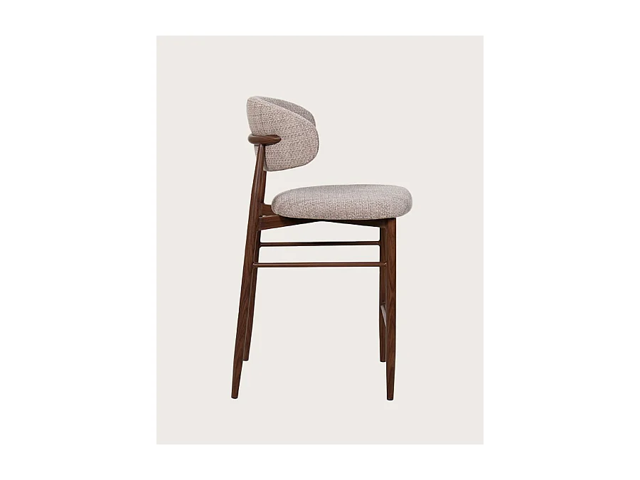 Kerin - Chaise de bar en tissu et pieds métal