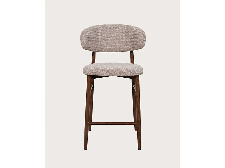 Kerin - Chaise de bar en tissu et pieds métal