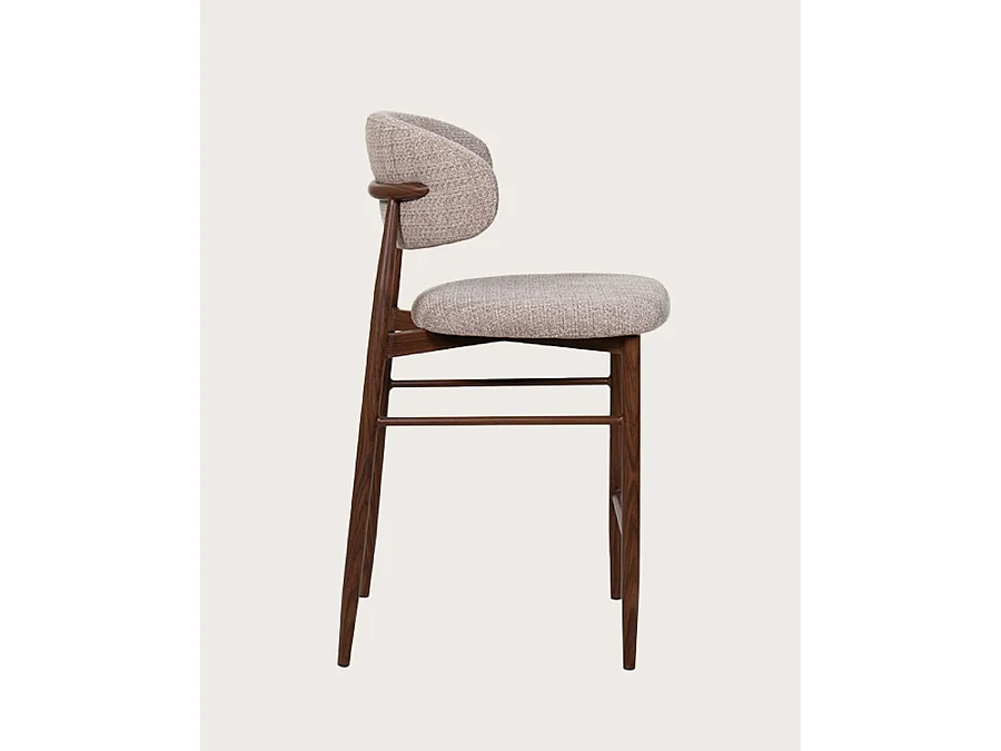 Kerin - Chaise de bar en tissu et pieds métal