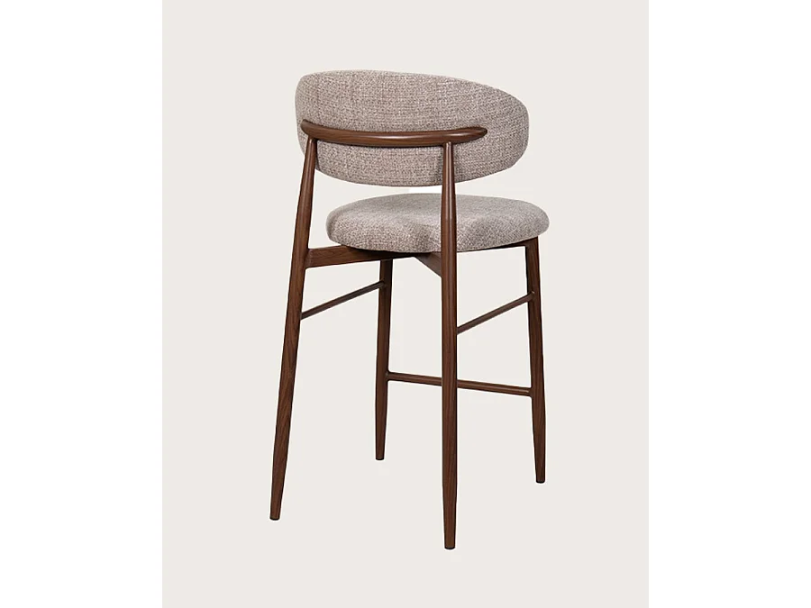 Kerin - Chaise de bar en tissu et pieds métal