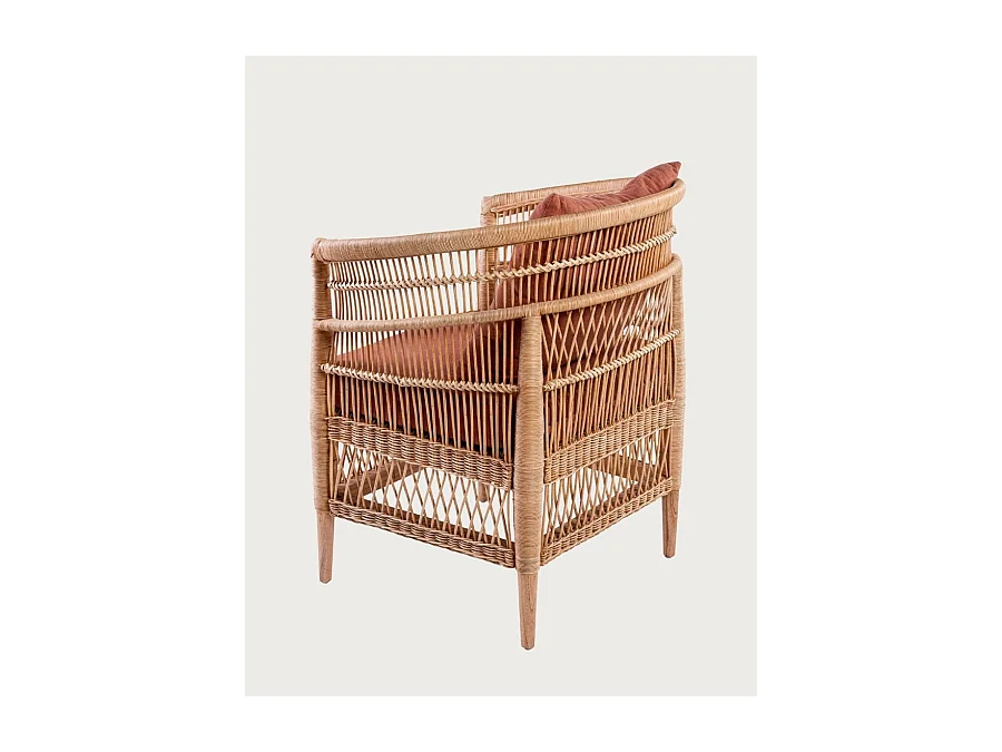 Lusso - Fauteuil de jardin en rotin, coussin amovible