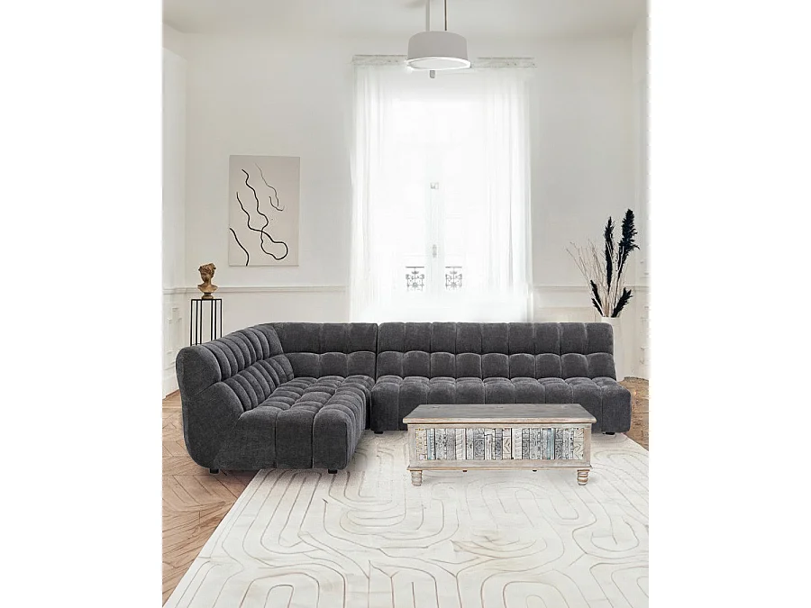 Volg - Canapé d'angle modulable en tissu