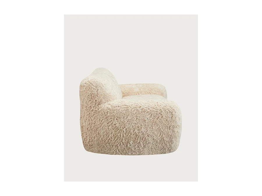 Teddy - Canapé 2 places en tissu fourrure imitation mouton