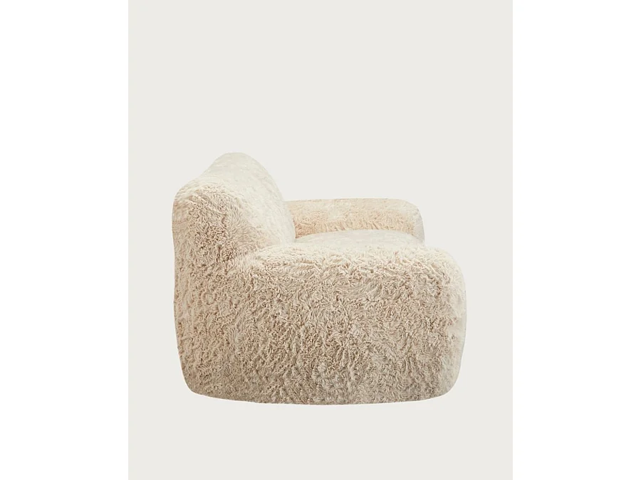 Teddy - Canapé 2 places en tissu fourrure imitation mouton