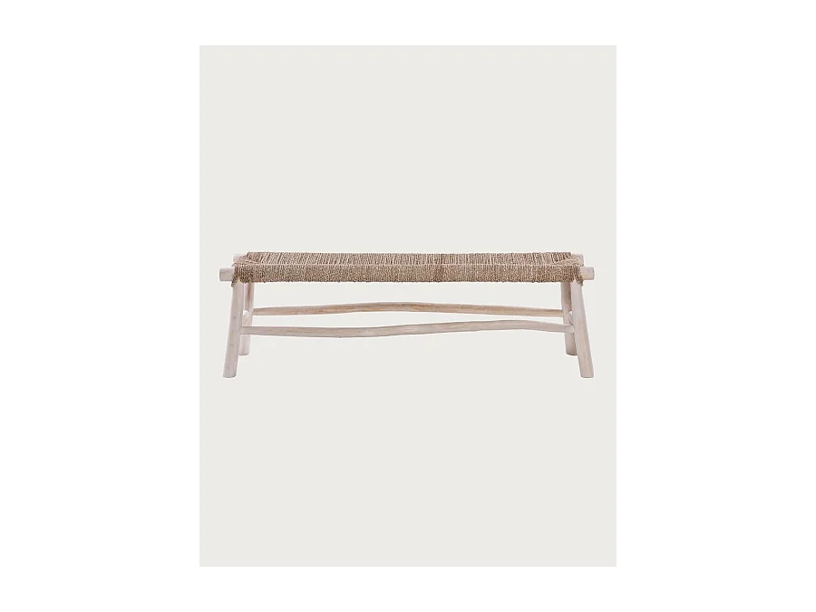 Matra - Banc en branches de teck et de jacinthe d'eau