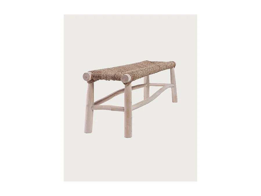 Matra - Banc en branches de teck et de jacinthe d'eau