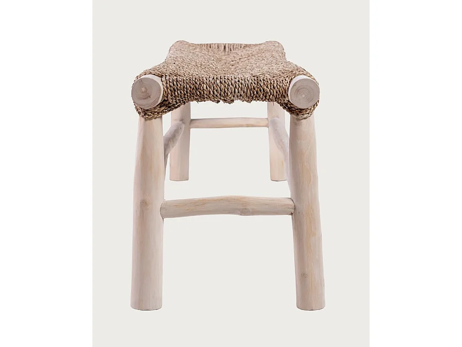 Matra - Banc en branches de teck et de jacinthe d'eau