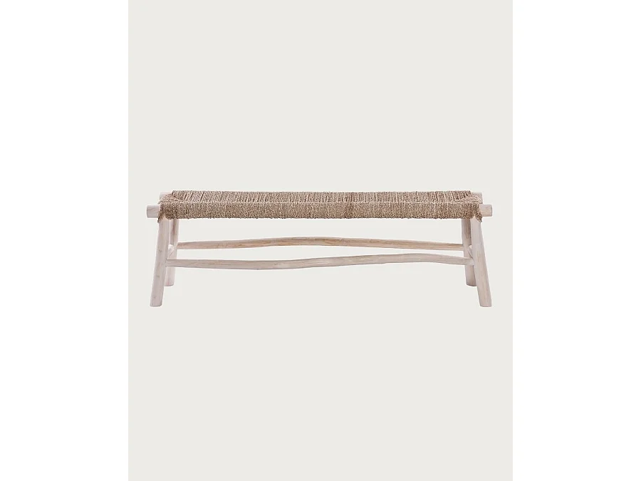 Matra - Banc en branches de teck et de jacinthe d'eau