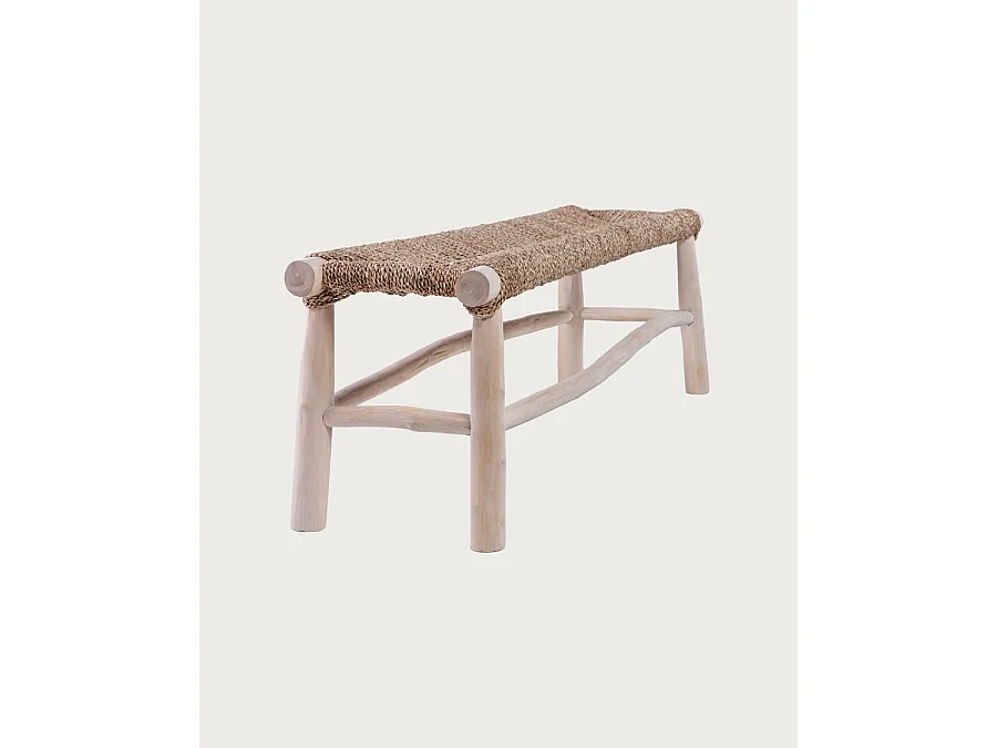 Matra - Banc en branches de teck et de jacinthe d'eau