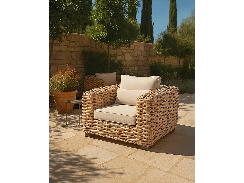 Weaverly - Fauteuil de jardin en rotin tressé
