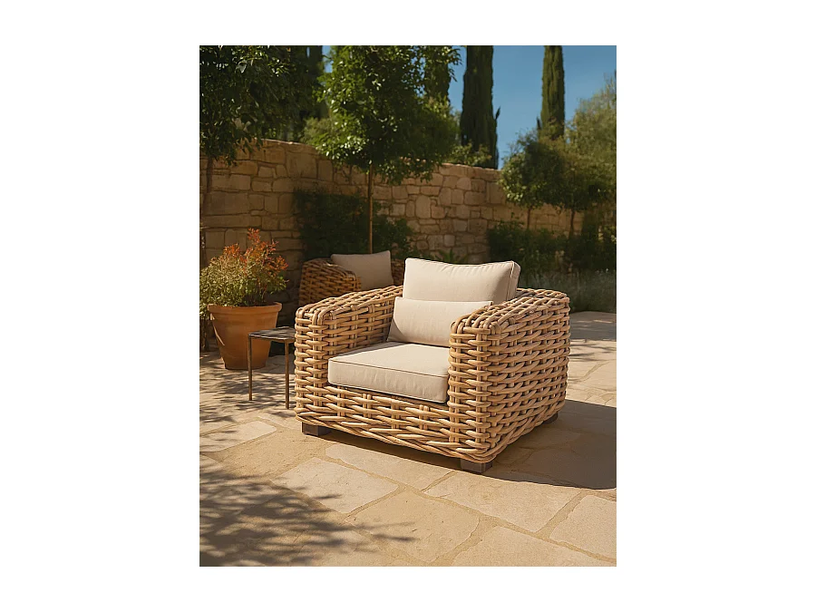 Weaverly - Fauteuil de jardin en rotin tressé