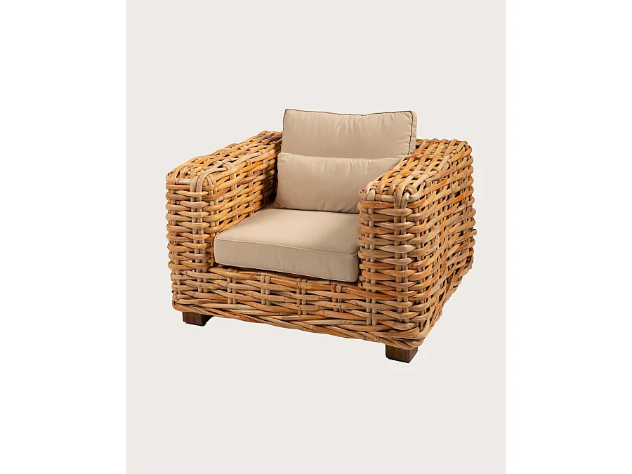 Weaverly - Fauteuil de jardin en rotin tressé