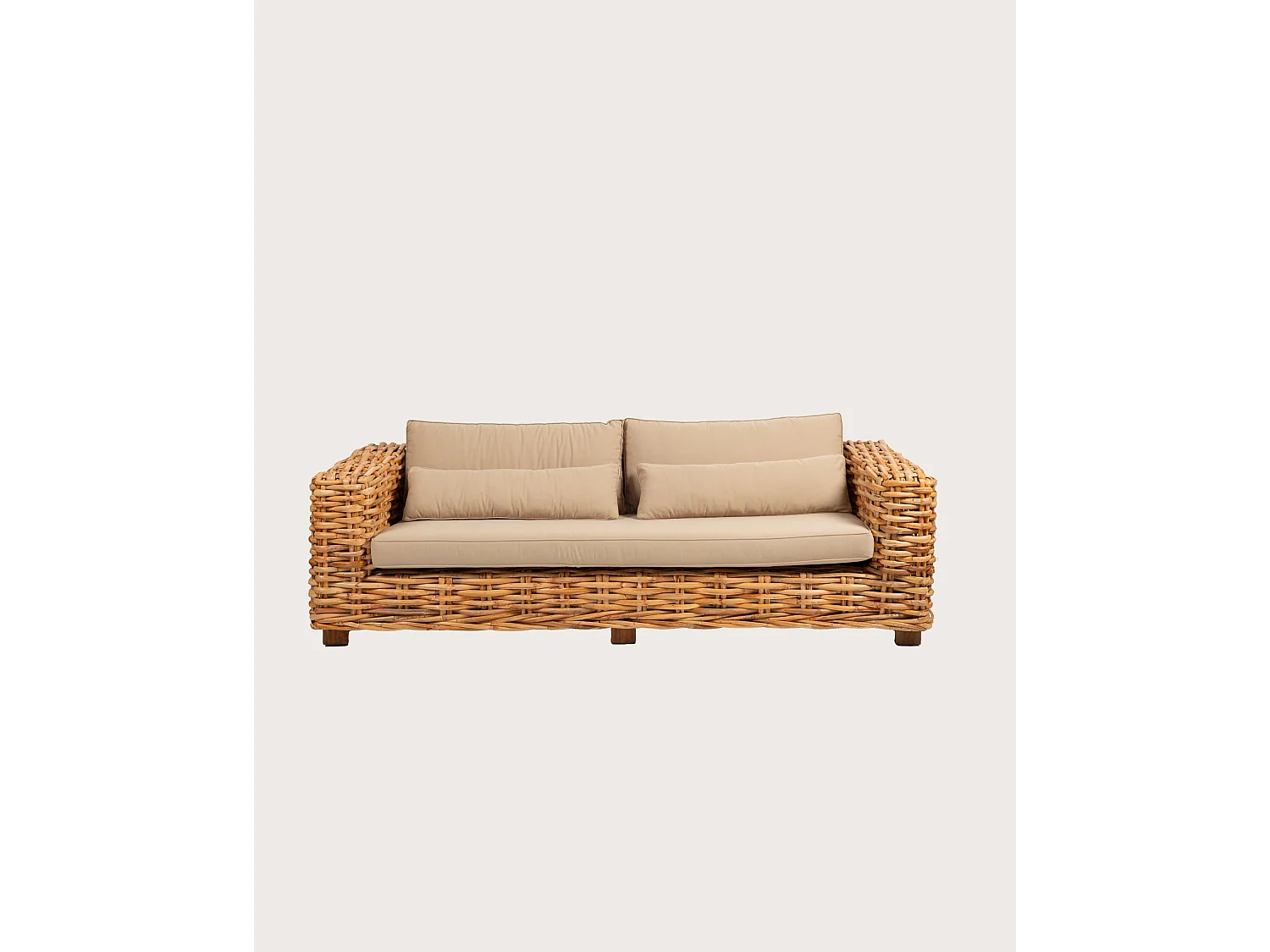 Weaverly - Divano da giardino a 3 posti in rattan intrecciato