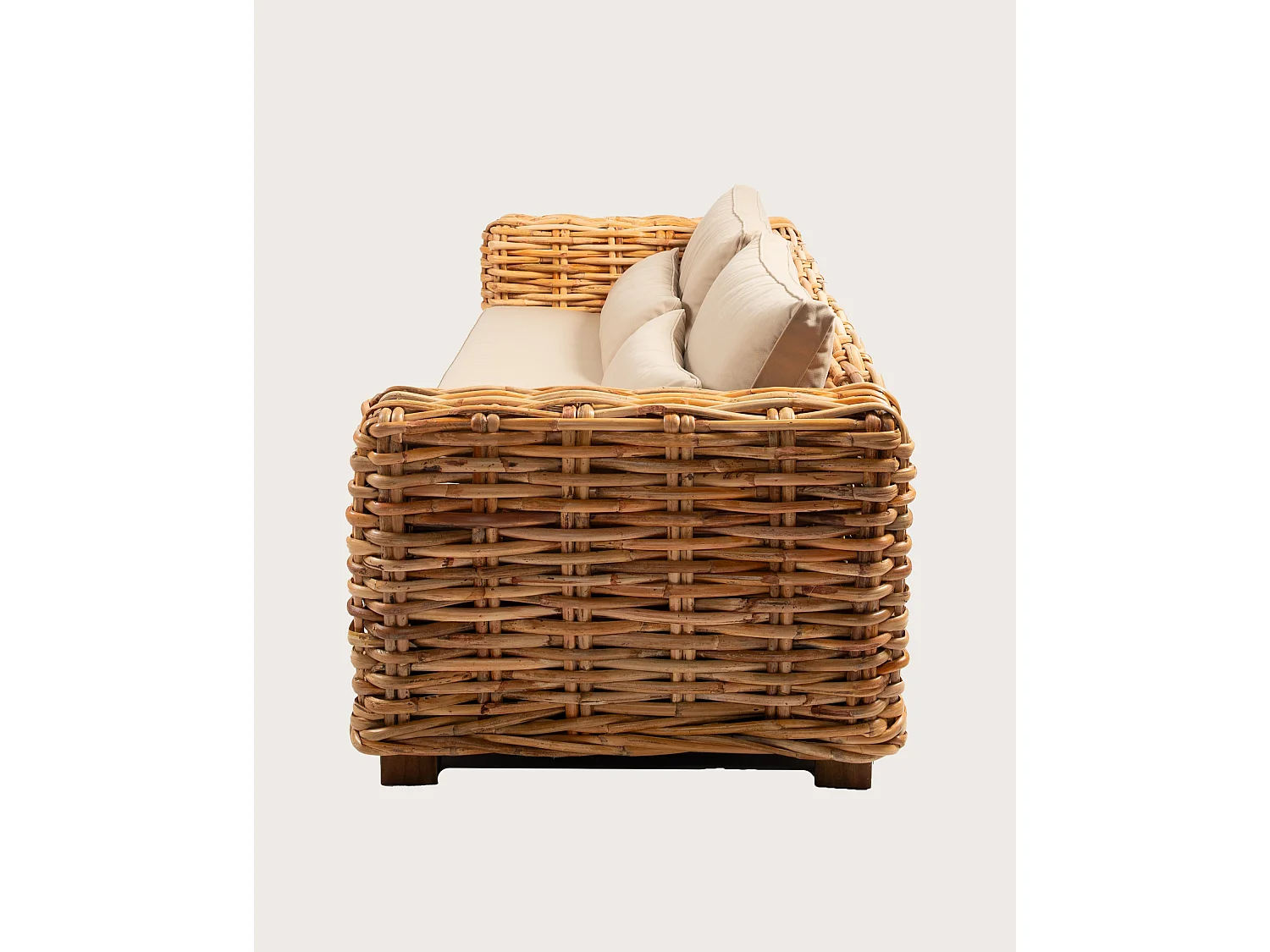 Weaverly - Divano da giardino a 3 posti in rattan intrecciato