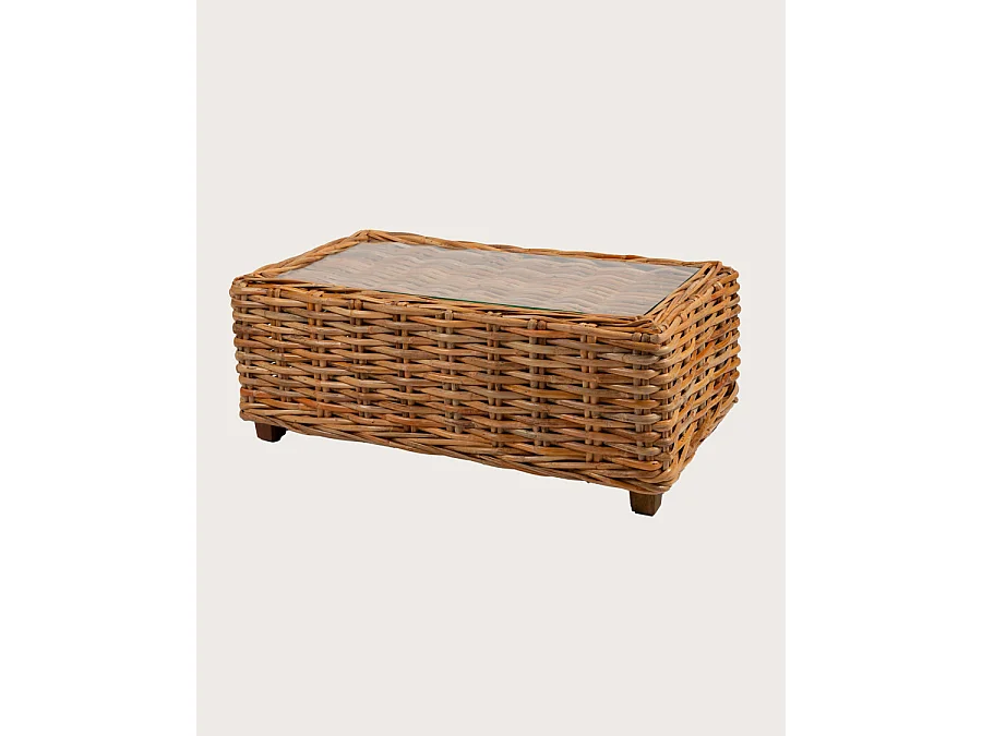 Weaverly - Table basse en rotin tressé