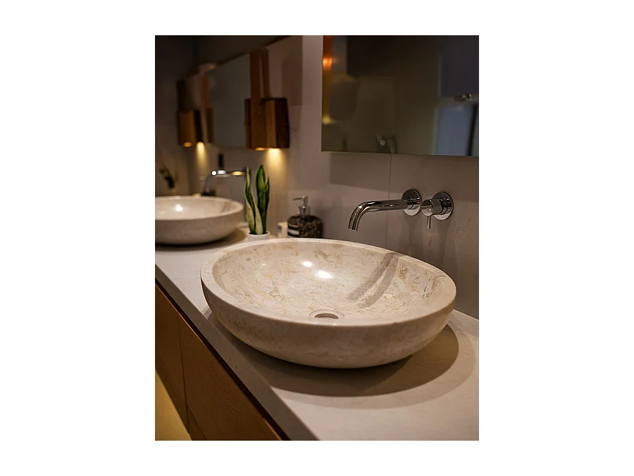 Doram - Vasque marbre beige ovale