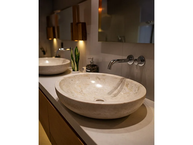 Doram - Vasque marbre beige ovale