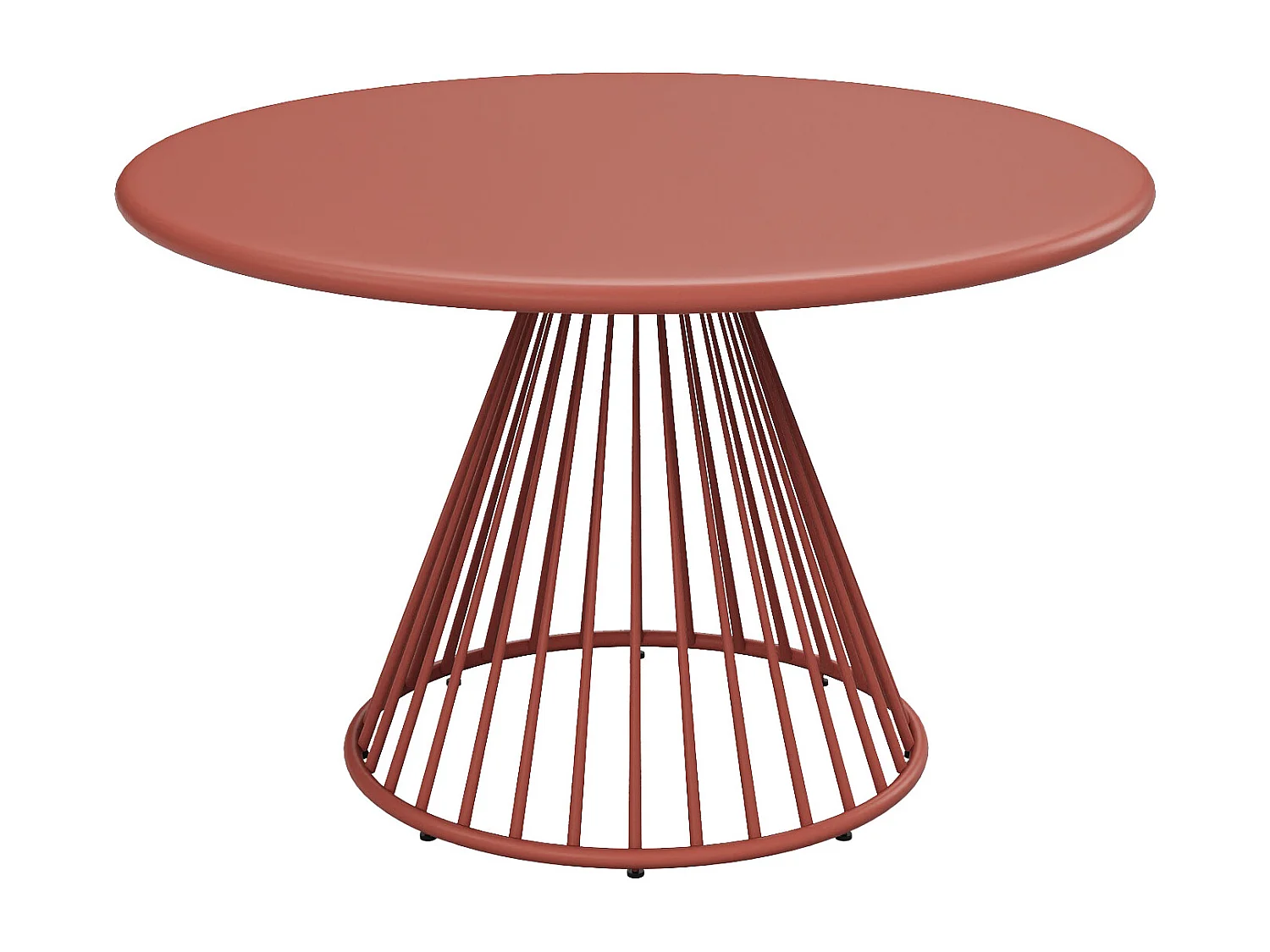 Table de jardin D.120 cm en métal - Terracotta - BIRMOS de MYLIA