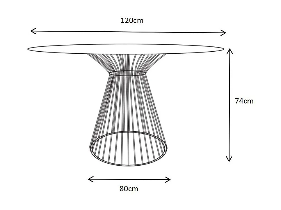 Table de jardin D.120 cm en métal - Terracotta - BIRMOS de MYLIA