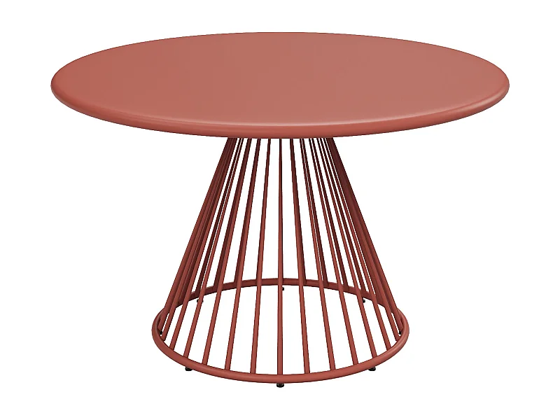 Table de jardin D.120 cm en métal - Terracotta - BIRMOS de MYLIA