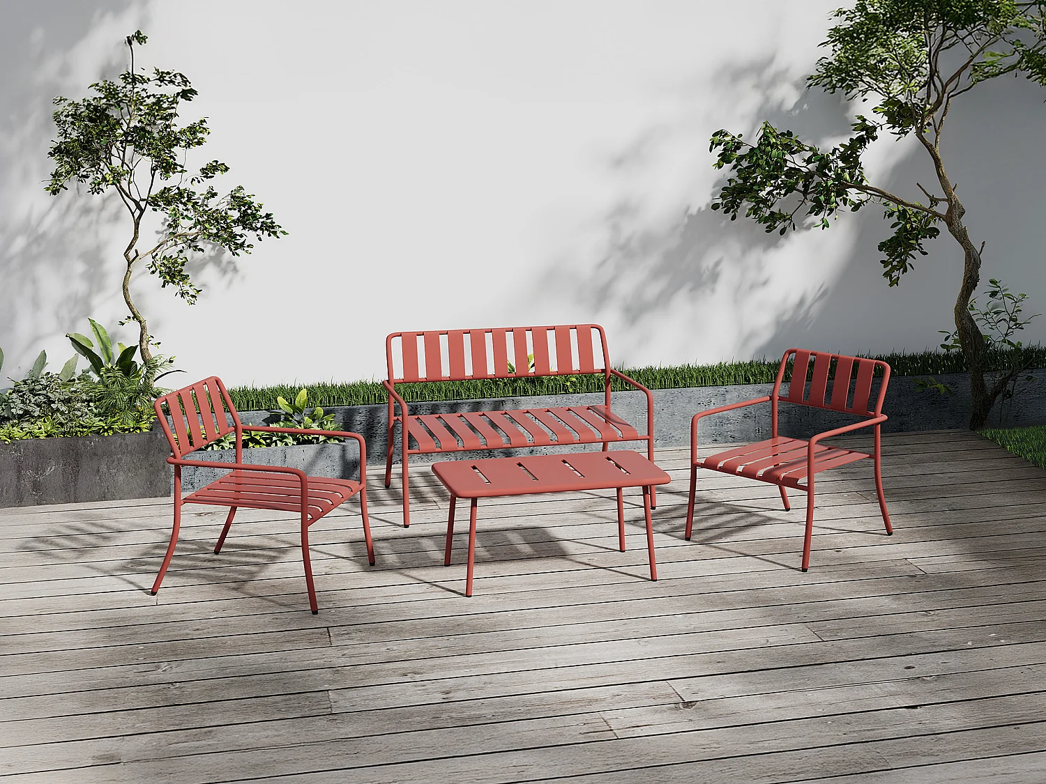 Table basse de jardin en métal - Terracotta - BIRMOS de MYLIA