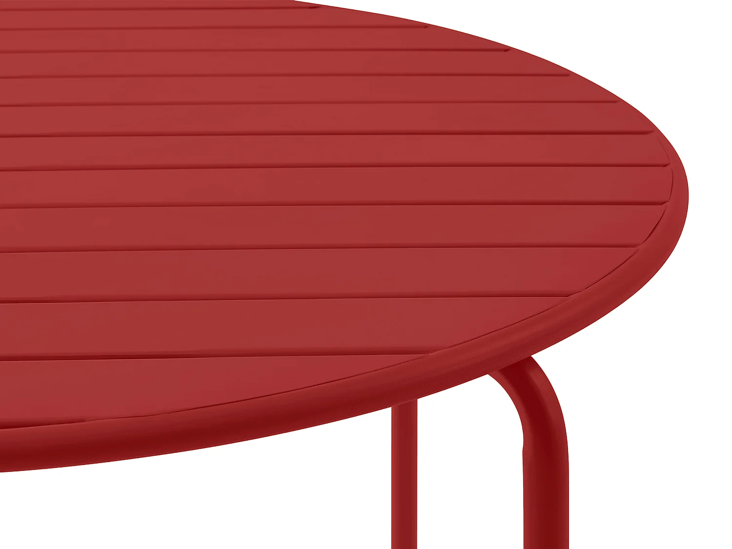 Table de jardin ronde D.110 cm en métal - Rouge - MIRMANDE de MYLIA