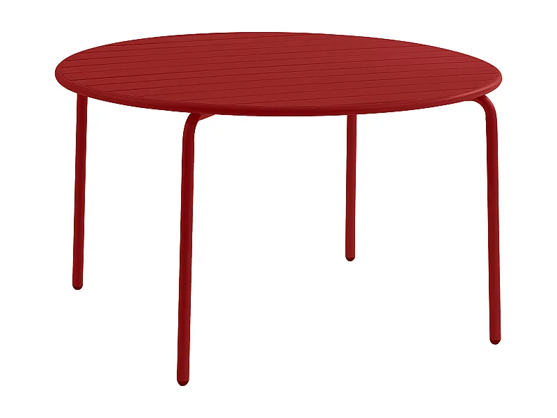 Gartentisch rund D.110 cm - Metall - Rot - MIRMANDE von MYLIA