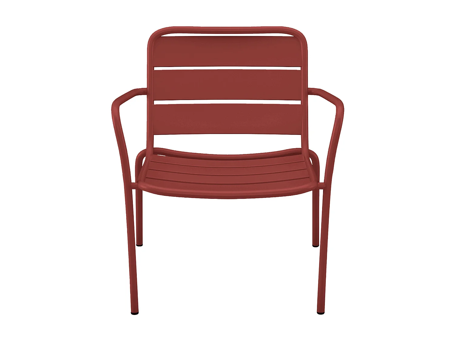Poltrona bassa da giardino impilabile in metallo - Rosso - MIRMANDE di MYLIA
