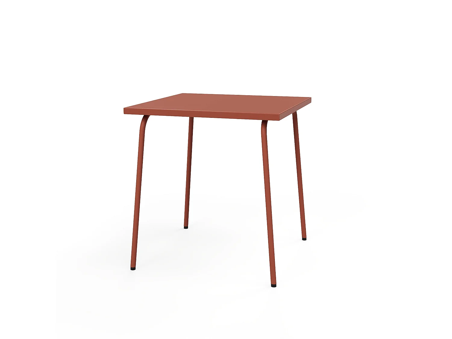 Table de jardin carrée L.70 cm en métal - Terracotta - MIRMANDE de MYLIA