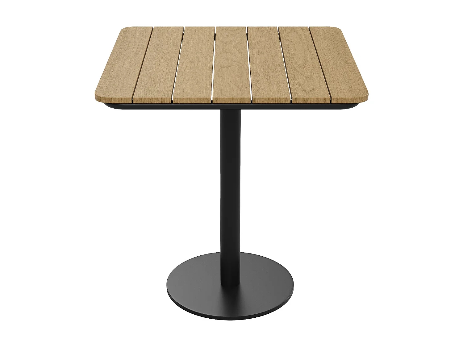 Gartentisch quadratisch L.70 cm - Polywood & Metall - Schwarz - LYLIOS de MYLIA