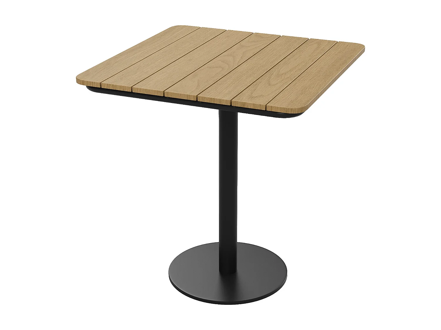 Gartentisch quadratisch L.70 cm - Polywood & Metall - Schwarz - LYLIOS de MYLIA