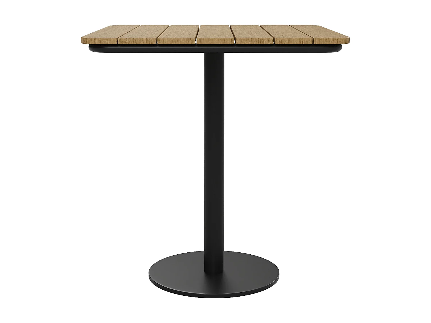 Gartentisch quadratisch L.70 cm - Polywood & Metall - Schwarz - LYLIOS de MYLIA