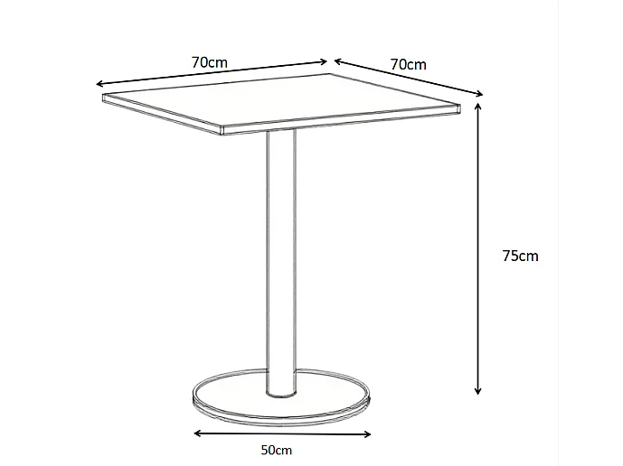 Table carrée de jardin L.70 cm en métal - Vert - NILY de MYLIA