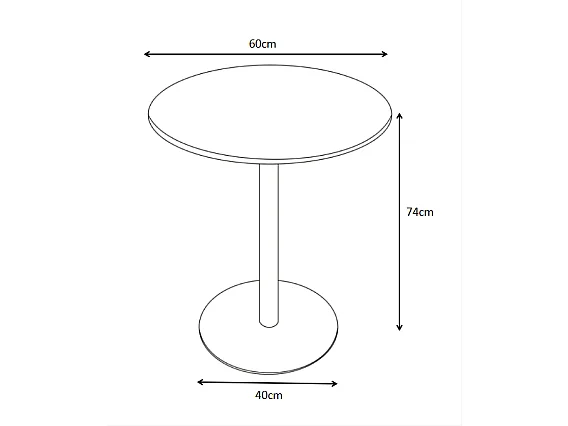 Table ronde de jardin D.60 cm en métal - Blanc - NILY de MYLIA